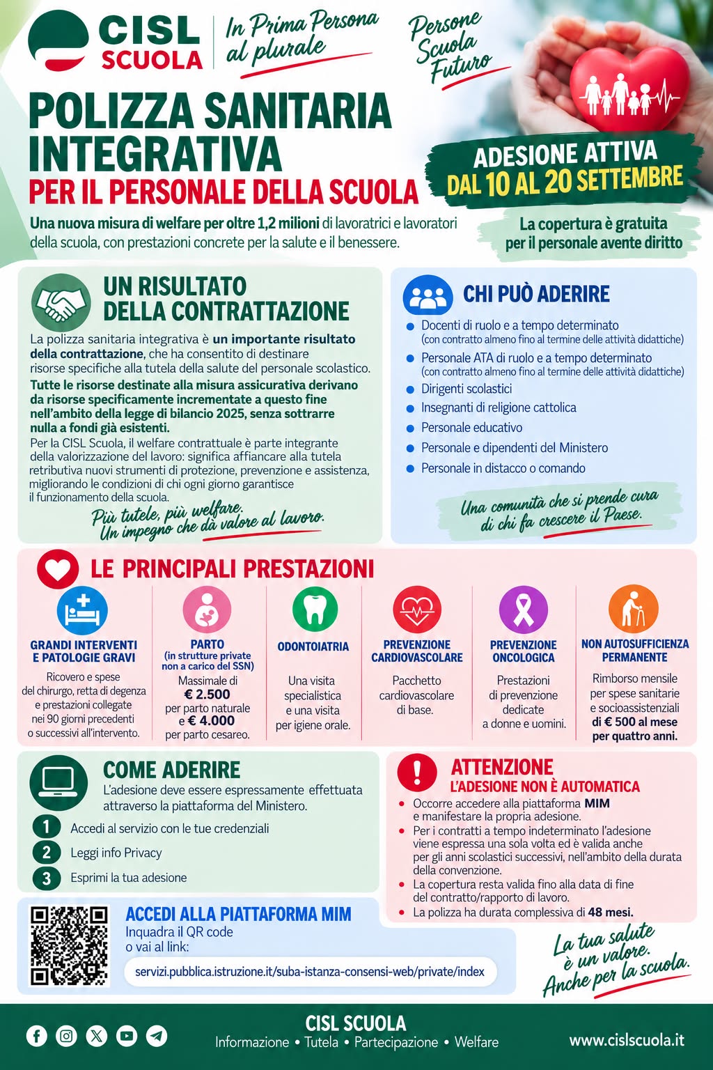 Polizza Sanitaria Integrativa per il personale scolastico: tempi e modalità di adesione
