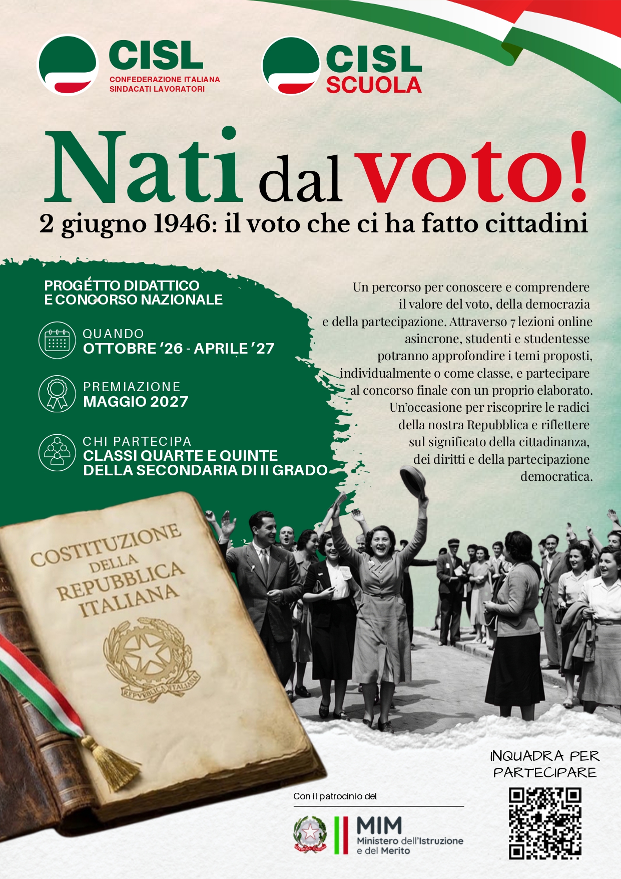 Progetto didattico CISL e CISL Scuola "Nati dal voto! 2 giugno 1946: il voto che ci ha fatto cittadini"